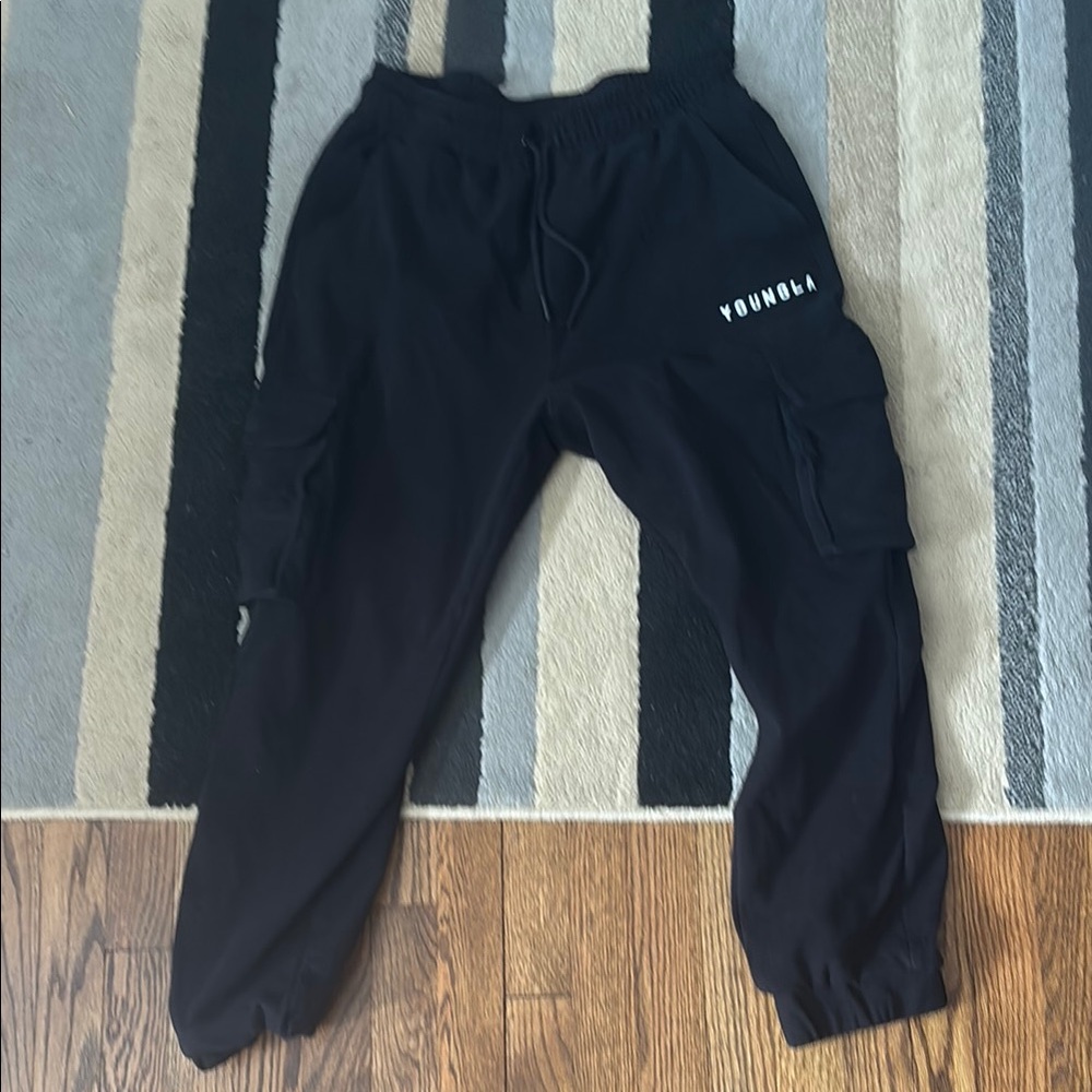 YoungLA Men's Black Cargo Pants